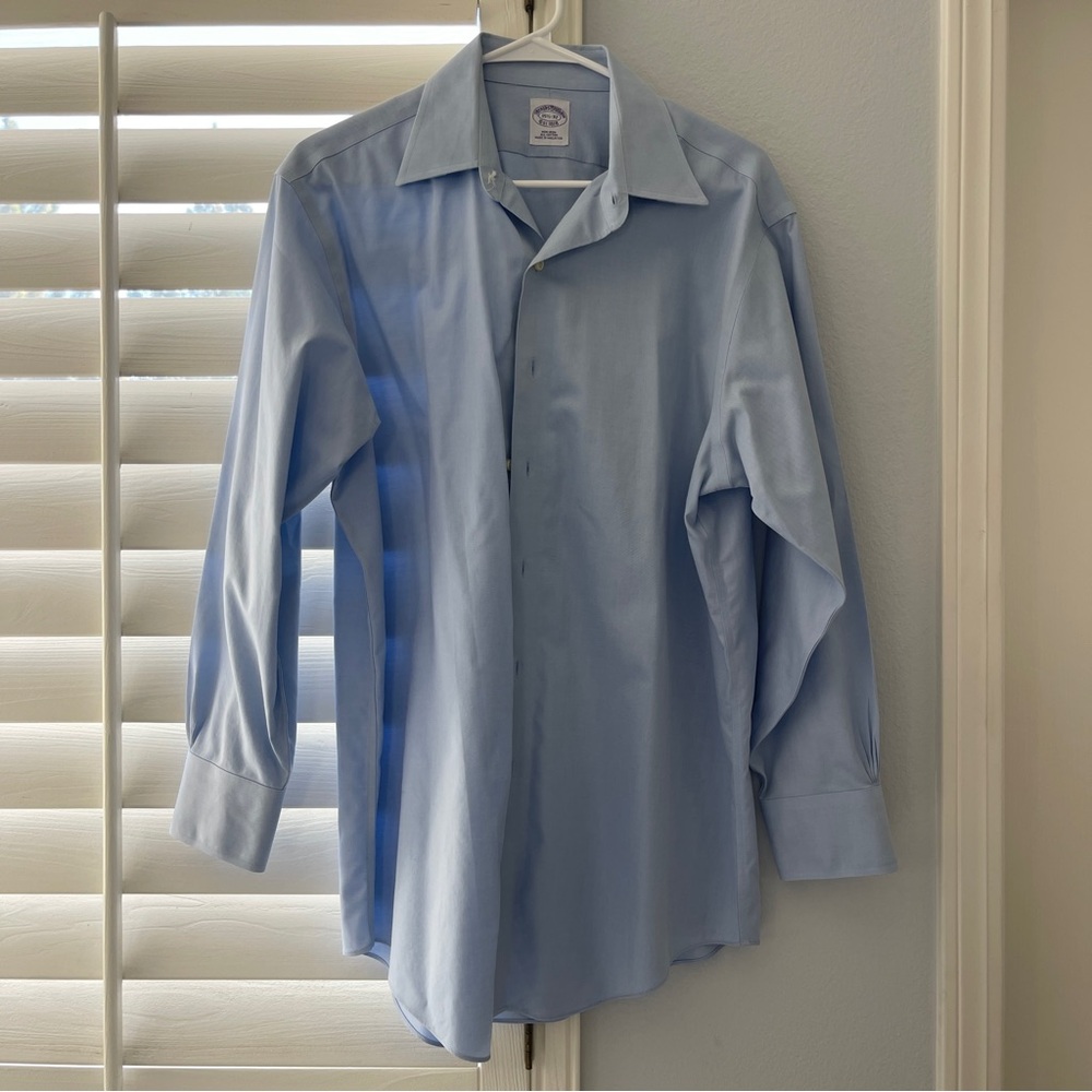 Brooks Brothers Men’s 5.5 32 Regular Fit Blue Shirt Barrel Cuffs 100% Cotton